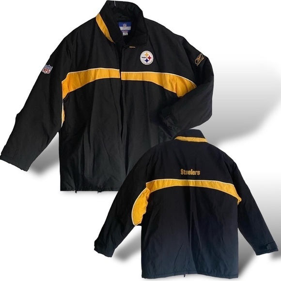 NFL REEBOK PITTSBURGH STEELERS HEAVYWEIGHT Jacket Men’s Size Large Like New ECU - Picture 13 of 16